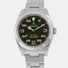 Rolex Black Stainless Steel Air-King 116900 Automatic Men's Wristwatch