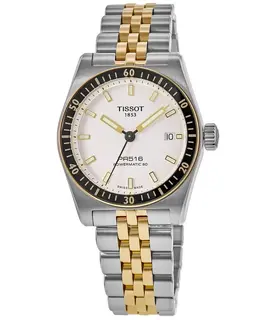 Tissot PR516 Powermatic 80 Automatic White Dial Two-tone Steel Unisex Watch Model T149.407.22.011