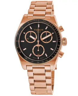 Tissot PRS 516 Chronograph t149.417.33.051.00 - Black Dial, Rose Gold PVD Stainless Steel Men's Watch