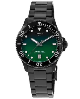 Tissot Seastar 1000 Quartz - Model T120.410.33.091.00 (Graded Green-Black Dial, PVD Stainless Steel Men's Watch)