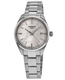 Tissot PR 100 Quartz Women's Watch Mother of Pearl Diamond Dial Steel - Model T150.210.11.116.00
