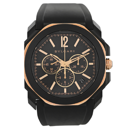 Pre-owned Bulgari Octo Originale Chronograph Automatic Black Dial Ladies Watch 102488