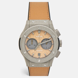 Hublot Tan Dial Grey Concrete Sand Camel Leather Limited Edition Classic Fusion Year of The Fiftieth 521.XC.0570.VR.UAE21 Men's Wristwatch 45 mm 1160255