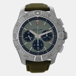 Breitling Green Stainless Steel Avenger AB0147101L1X1 Automatic Men's Wristwatch