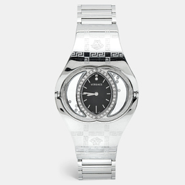 Versace Black Stainless Steel Diamonds Eclissi 83Q Women's Wristwatch