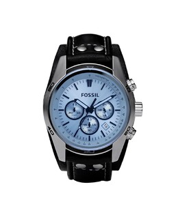Мужские часы Coachman черные кожаные 45 мм Fossil 11131189 | black