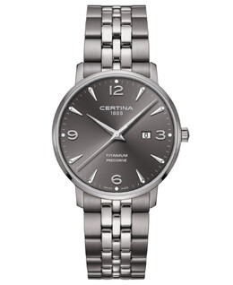 Часы унисекс Swiss DS Caimano с титановым браслетом 39 мм Certina 16225003 | grey