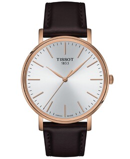 Мужские швейцарские часы Everytime с коричневым кожаным ремешком, 40 мм Tissot 14832337 | brown