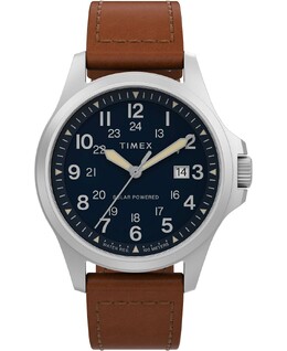 Мужские часы с кожаным ремешком солнечно-коричневого цвета, 41 мм Timex 13439415 | brown