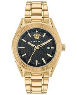 Мужские швейцарские часы V-Code с золотым ионным браслетом, 42 мм Versace 15796381 | ip yellow gold