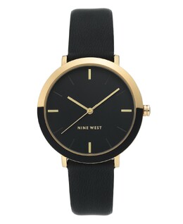 Женские часы золотистого цвета с черным ремешком, 36 мм Nine West 11663939 | no color