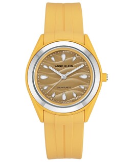 Женские желтые пластиковые металлические часы Solar Ocean Work, 38,5 мм Anne Klein, желтый 14269691 | yellow