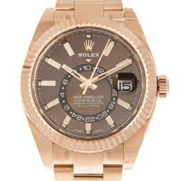 Pre-owned 326935CHSO Rolex Sky Dweller Automatic GMT Chocolate Dial Men's Watch