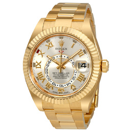 Pre-owned Rolex Sky Dweller 326938SRO Silver Dial Mens GMT Watch