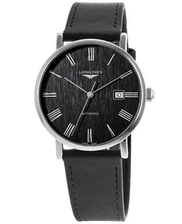 Longines Elegant Collection Grey Dial Leather Strap Men's Watch l4.911.4.71.2