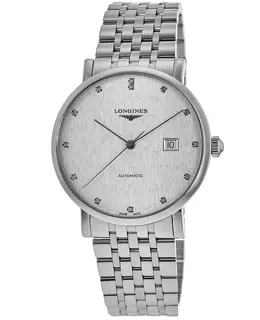 Longines Elegant Collection Silver Diamond Dial Steel Women's Watch l4.911.4.77.6