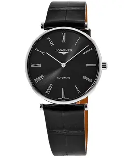 Longines La Grande Classique Automatic Black Dial Leather Strap Men's Watch l4.918.4.51.2