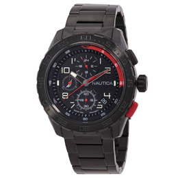 Nautica NST 101 Chronograph Quartz Black Dial Mens Watch NAPNSS305