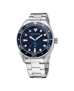 N83 Мужские серебристые часы-браслет из нержавеющей стали, 44 мм Nautica 13417154 | silver