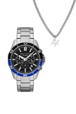 Часы и ожерелье SPENCER Armani Exchange, серебряный 99kk-akm3rf_slv