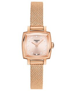 Женские швейцарские часы T-Lady Lovely Diamond Accent из розового золота с сетчатым браслетом, 20 мм Tissot, золотой 8930078 | rose gold