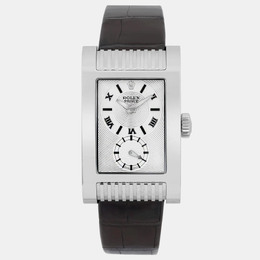 Rolex Silver 18K White Gold Cellini Prince 5441 Automatic Men's Wristwatch