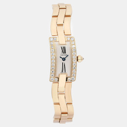 Cartier Silver 18k Rose Gold Ballerine 2992 Quartz Women's Wristwatch 24 mm 1160633