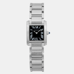Cartier Tank Francaise W51026Q3, Black Stainless Steel 20mm Quartz Women's Watch (Article: 1160607)
