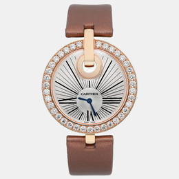 Cartier Silver 18k Rose Gold Captive De Cartier WG600011 Quartz Women's Wristwatch 35 mm 1160614