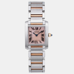 Cartier MOP Tank Francaise Quartz Women's Watch 18K Rose Gold Stainless Steel Case, 20mm Diameter, Ref: 1160762
