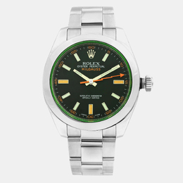 Rolex Black Stainless Steel Milgauss 116400GV Automatic Men's Wristwatch
