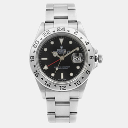 Rolex Black Stainless Steel Explorer II 16570 Automatic Men's Wristwatch
