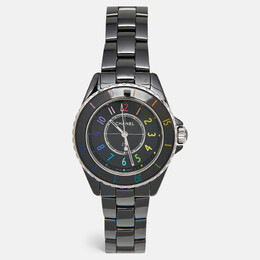 Chanel Black Ceramic Stainless Steel J12 Electro H7121 Limited To 1255 Women's Wristwatch 33 mm 1160034