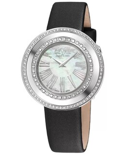 Женские черные кожаные часы Gandria 36 мм Gevril, серый 16804704 | silver