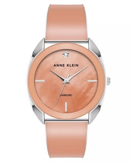 Женские кварцевые часы из серебристого сплава и лиловой эмали, 34 мм Anne Klein, оранжевый 17504659 | mauve