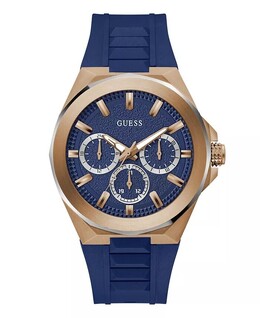 Мужские многофункциональные синие силиконовые часы 46 мм Guess, синий 19321812 | blue