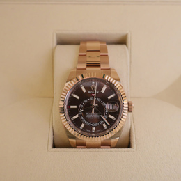 Rolex Sky-Dweller Brown Oyster Everose Gold Chocolate Automatic Men's Watch 1161688
