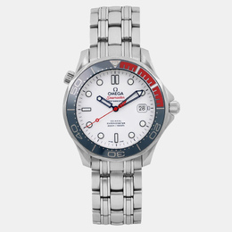 Omega White Stainless Steel Seamaster 212.32.41.20.04.00 Automatic Men's Wristwatch 41 mm 1160706