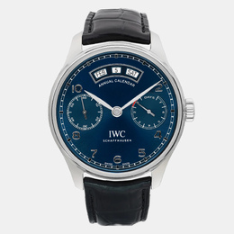 IWC Blue Stainless Steel Portuguese IW503502 Automatic Men's Wristwatch 44 mm
