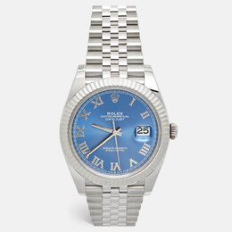 Rolex Datejust M126334-0026: 18K White Gold Oystersteel, Blue Dial with Roman Numerals
