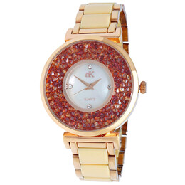 Adee Kaye Pisa Quartz Champagne Dial Ladies Watch akj8664