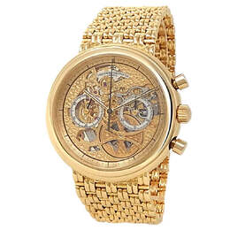 Pre-owned Vacheron Constantin Patrimony Skeleton Chronograph Hand Wind Mens Watch 47100/236J-B7563