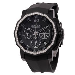 Corum Admiral's Cup Chronograph Automatic Diamond Black Dial Watch 984.970.97/f371 an32