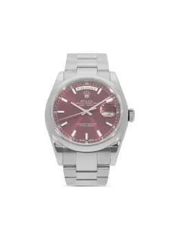 Rolex 2001 Day-Date 36mm (Ref: 30541884) Pre-Owned 9kt White Gold Violet Purple Dial Round Face Automatic