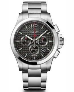 Longines Conquest V.H.P. Stainless Steel Black Carbon Fiber Dial Men's Watch l3.717.4.66.6