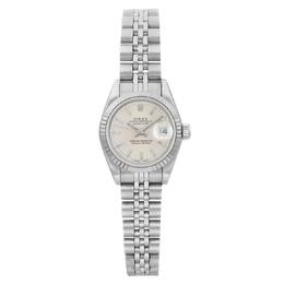 Pre-owned Rolex Lady Datejust Automatic Chronometer Silver Dial 69174 SSJ