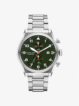 Большие панорамные часы серебристого цвета Michael Kors, серебряный mk9196 | silver