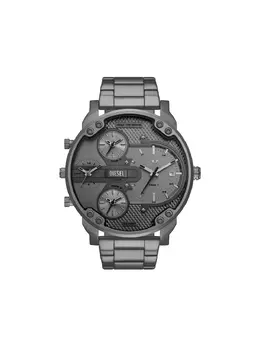 Diesel Mr. Daddy Slim 29899709, Silver-tone Stainless Steel Case, Round Face with Sunray-patterned Dial and Index Hour Markers