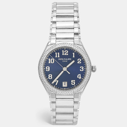 7300/1200A-001 Patek Philippe Blue Stainless Steel Diamond Twenty-4 Women's Watch 36mm