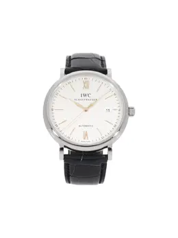 IWC Portofino 30542307 2016 Pre-Owned Stainless Steel Round Dial Automatic Watch with Leather Strap